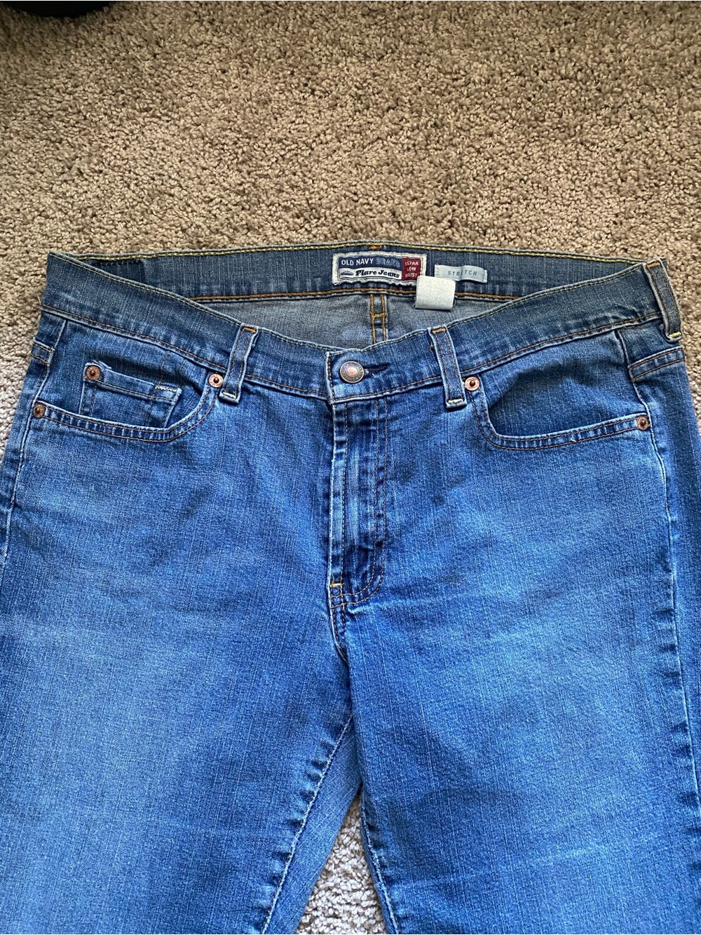 Old Navy Y2K Medium Blue Flared Jeans - Picture 2 of 5